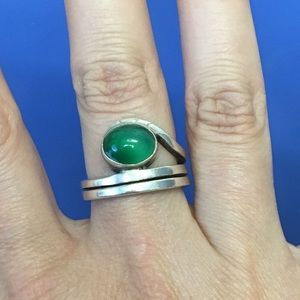 Sterling Green Stone Ring